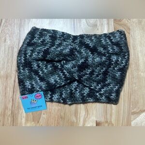 Handmade Gray & Black Variegated Knitted Earwarmer